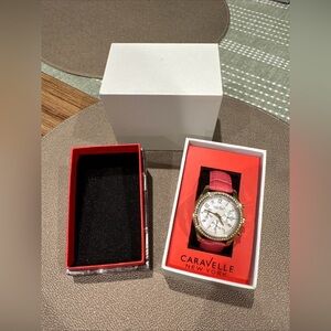 Caravelle New York Gold and Pink Watch